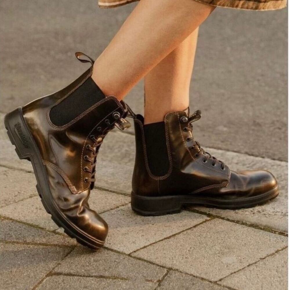 Blundstone Black Leather Lace-Up Ankle Boots - Picture 3 of 12